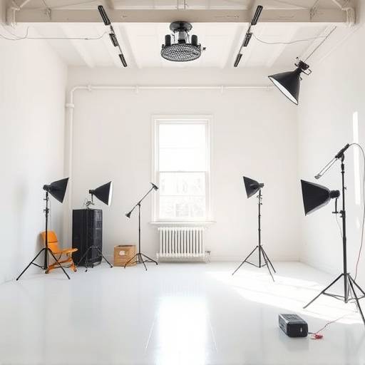 Photo du studio Loft Lumineux avec lumi√®re naturelle abondante et √©quipement photographique.