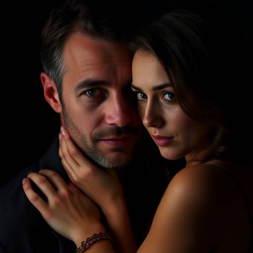 Studio avec fond noir et ambiance intimiste