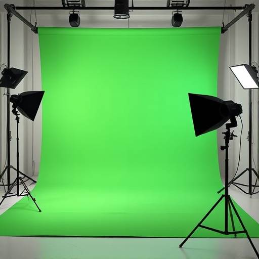 Studio avec fond vert et √©clairage professionnel