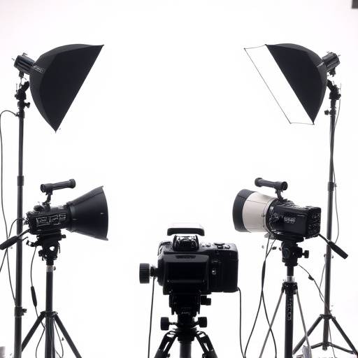 Studio photo avec fond blanc et √©quipement professionnel